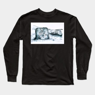 Durdle Door Coast Path Illustration Long Sleeve T-Shirt